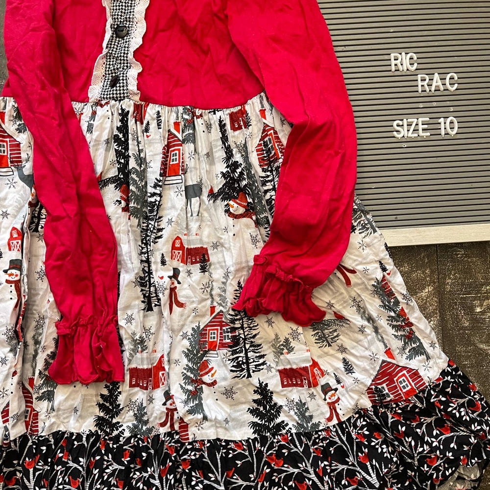 Ric Rac and Ruffles Kids Red and White Casual Dress